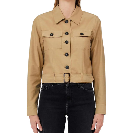 Giacca da Donna beige con bottoni e cinta