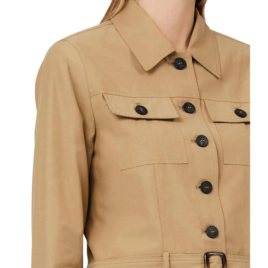 Giacca da Donna beige con bottoni e cinta