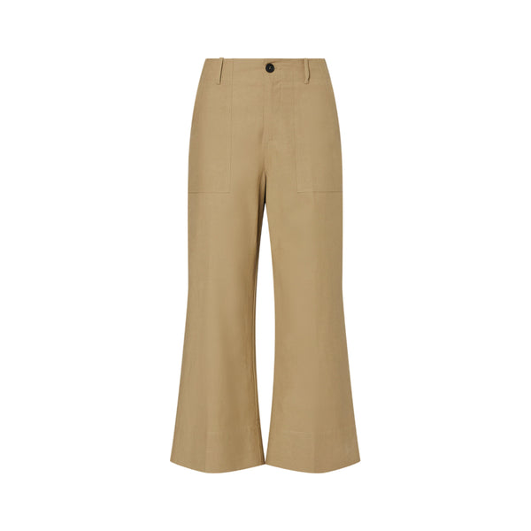 Pantalone Donna Beige, con gamba larga