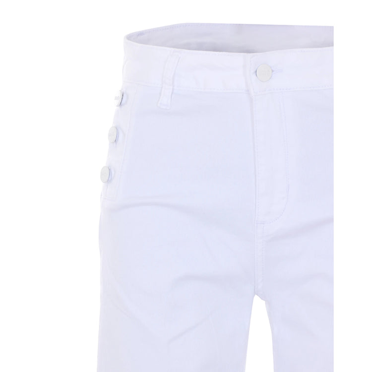 Jeans skinny bianchi con bottoni laterali