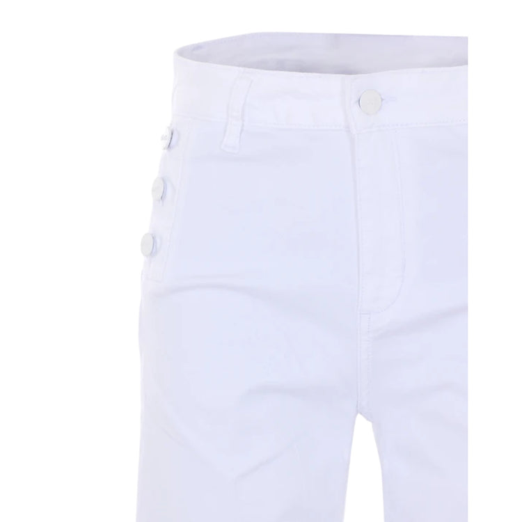 Jeans skinny bianchi con bottoni laterali