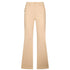 Jeans flare beige con bottoni laterali 