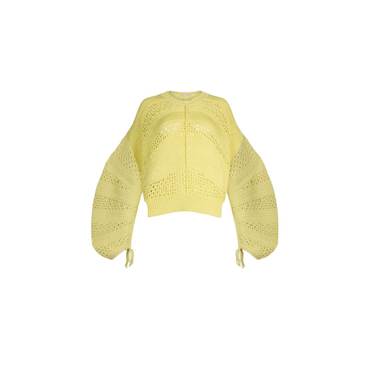 Maglia Donna in crochet traforato Giallo