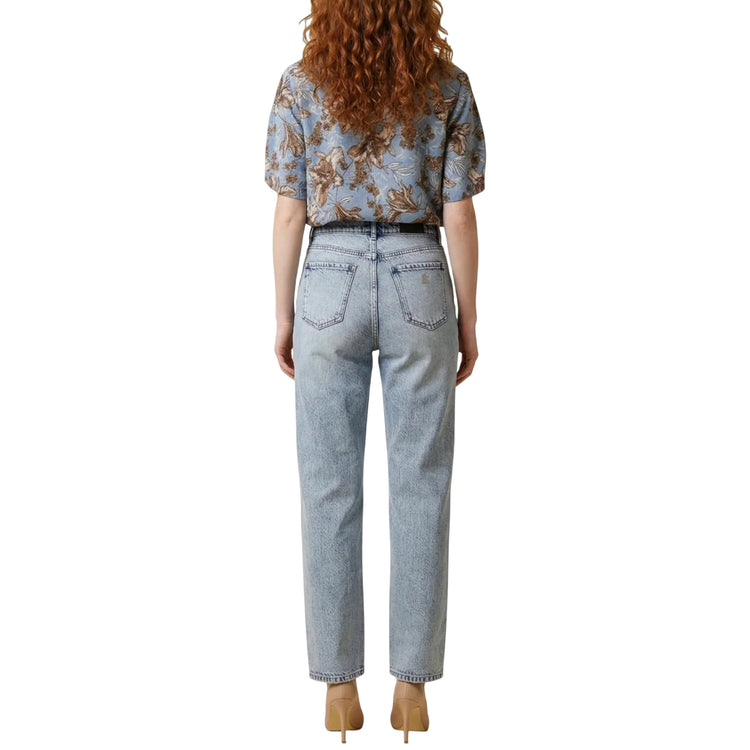 Maglia scollo tondo blue waves liles