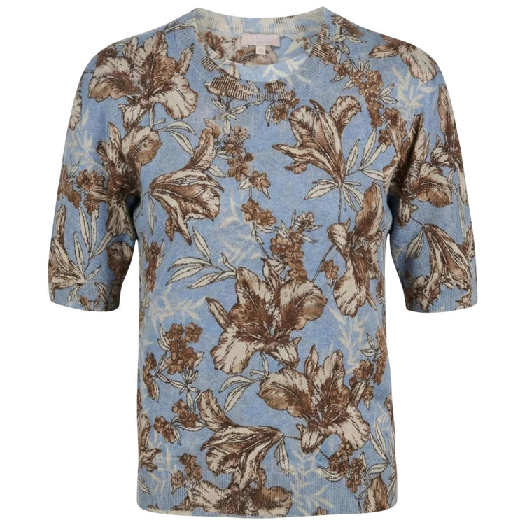 Maglia scollo tondo blue waves liles