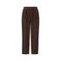 Pantalone con cinta elastica in misto lino in marrone
