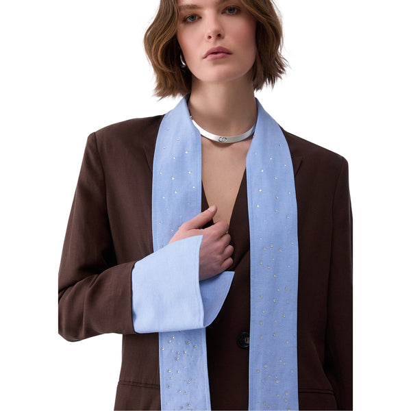 Blazer Donna con sciarpa rimovibile dettaglio ravvicinata