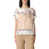 T-shirt Donna floreale, con maniche corte a girocollo