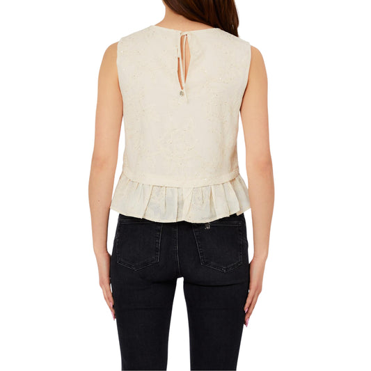 Blusa Donna con volant al fondo Beige retro