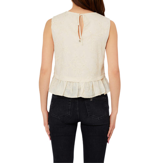 Blusa Donna con volant al fondo Beige retro