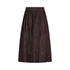 Gonna da donna in mussola di cotone con ricami in marrone