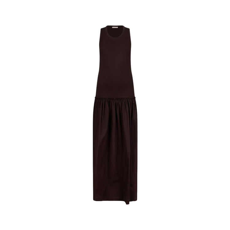 Abito lungo da donna con cut out in marrone