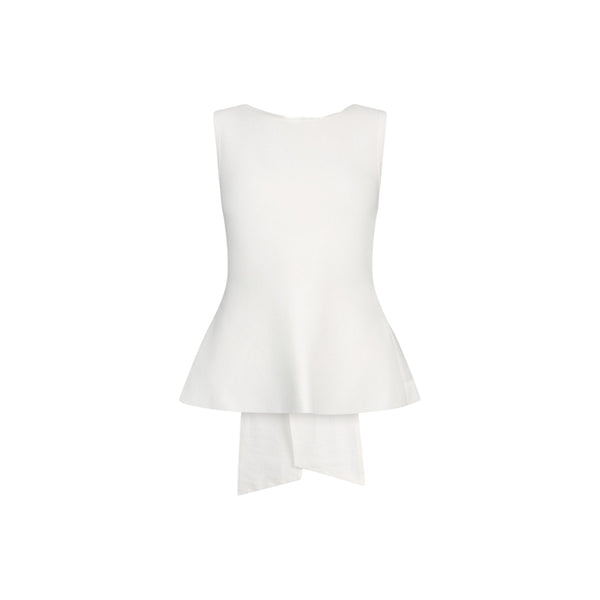 Top Donna con fiocco sul retro Bianco