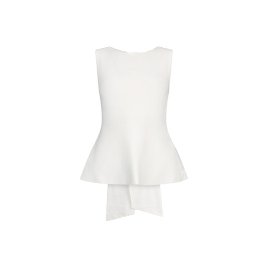 Top Donna con fiocco sul retro Bianco