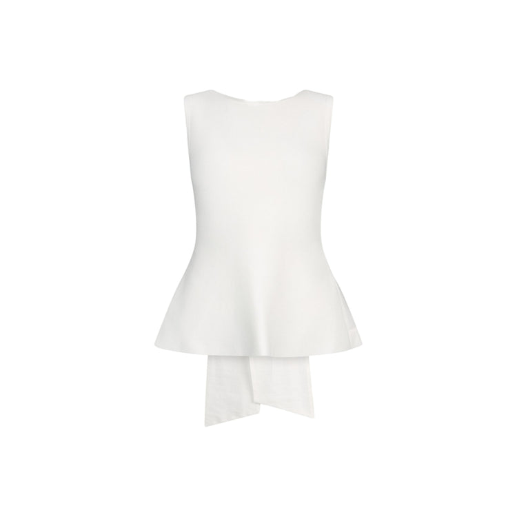 Top Donna con fiocco sul retro Bianco