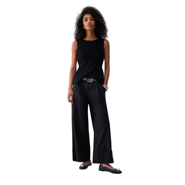 Top da donna con fiocco scoperto sulla schiena in nero