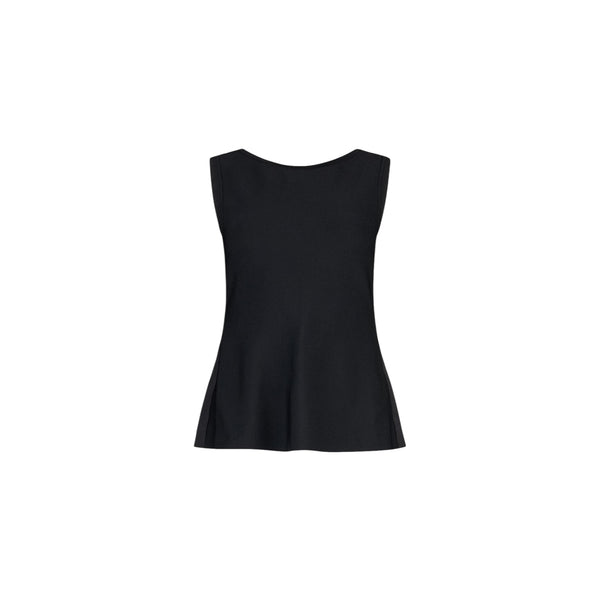 Top da donna con fiocco scoperto sulla schiena in nero