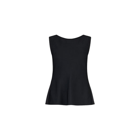 Top da donna con fiocco scoperto sulla schiena in nero