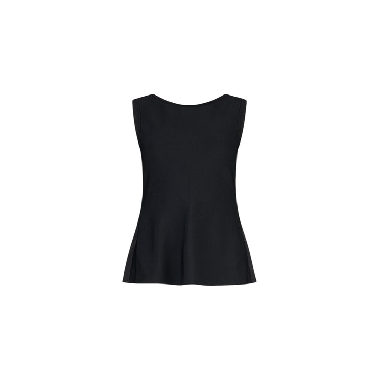 Top da donna con fiocco scoperto sulla schiena in nero