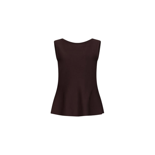 Top da donna con fiocco posteriore in marrone