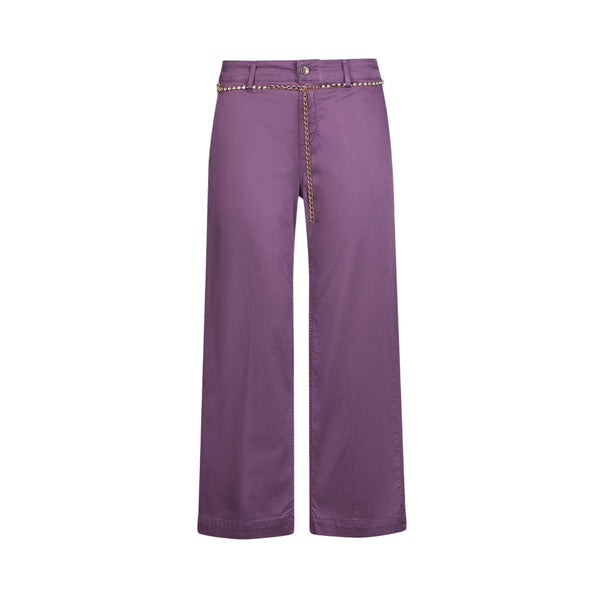 Pantaloni flare a vita alta viola 