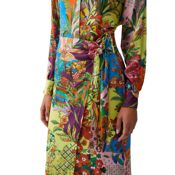 Gonna midi con fantasia multicolore