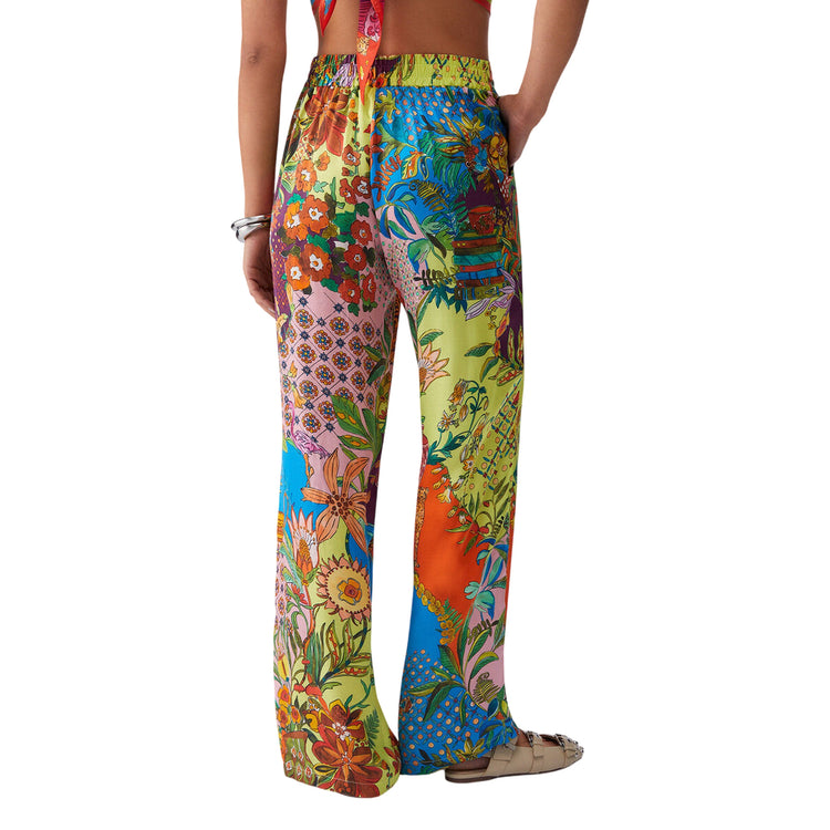 Pantalone lungo donna con stampa multicolore