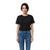 T-shirt nera da donna con stella ricamata