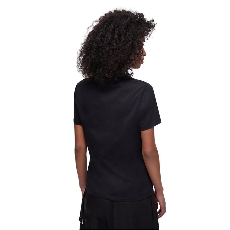 T-shirt in puro cotone con applicazioni strass in nero