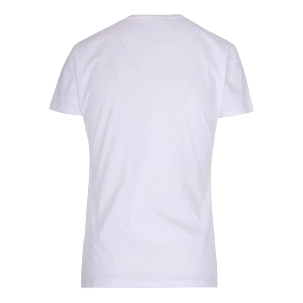 T-shirt donna in cotone bianco con stampa - retro