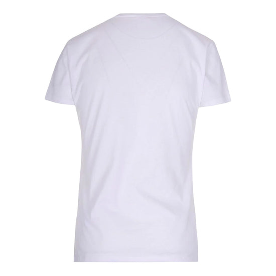T-shirt donna in cotone bianco con stampa - retro