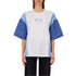 T-shirt Donna over con inserti a righe