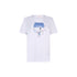 T-shirt di cotone con stampa grafica in bianco