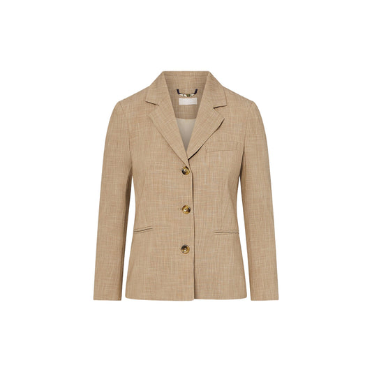 Blazer elegante Donna in tessuto melange Beige