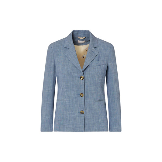 Blazer elegante Donna in tessuto melange Azzurro
