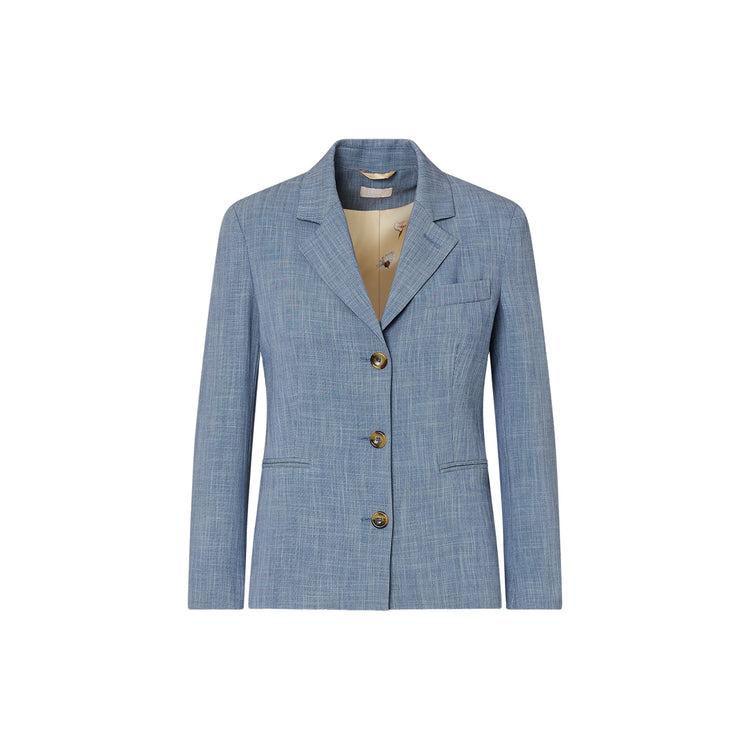 Blazer elegante Donna in tessuto melange Azzurro