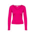 Maglia Donna con scollo a V e inserti lurex Fucsia