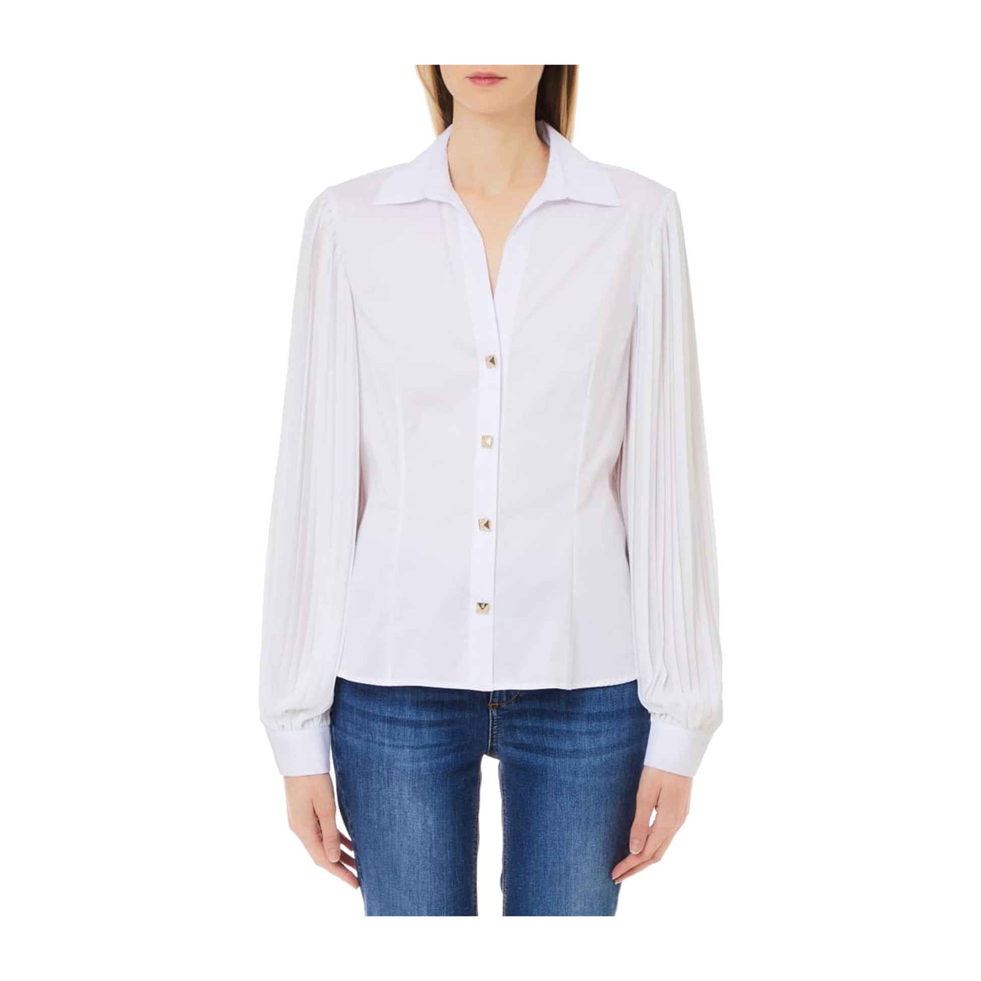 Camicia Donna Bianca con colletto classico frontale