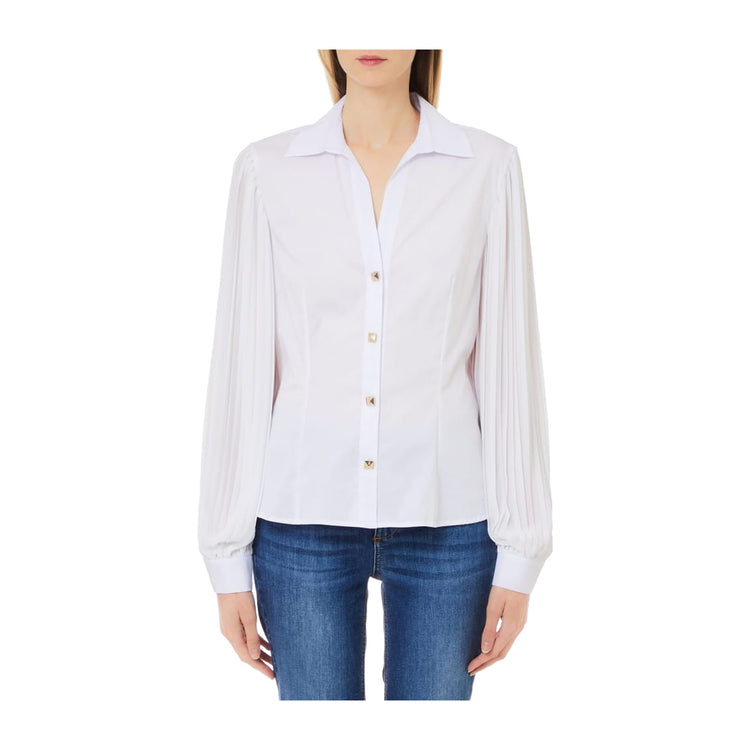 Camicia Donna Bianca con colletto classico frontale