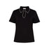 Polo Donna Nero con strass