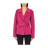 Cappotto Donna Biker in panno misto lana fucsia frontale