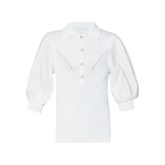 Polo Donna in maglia Bianco