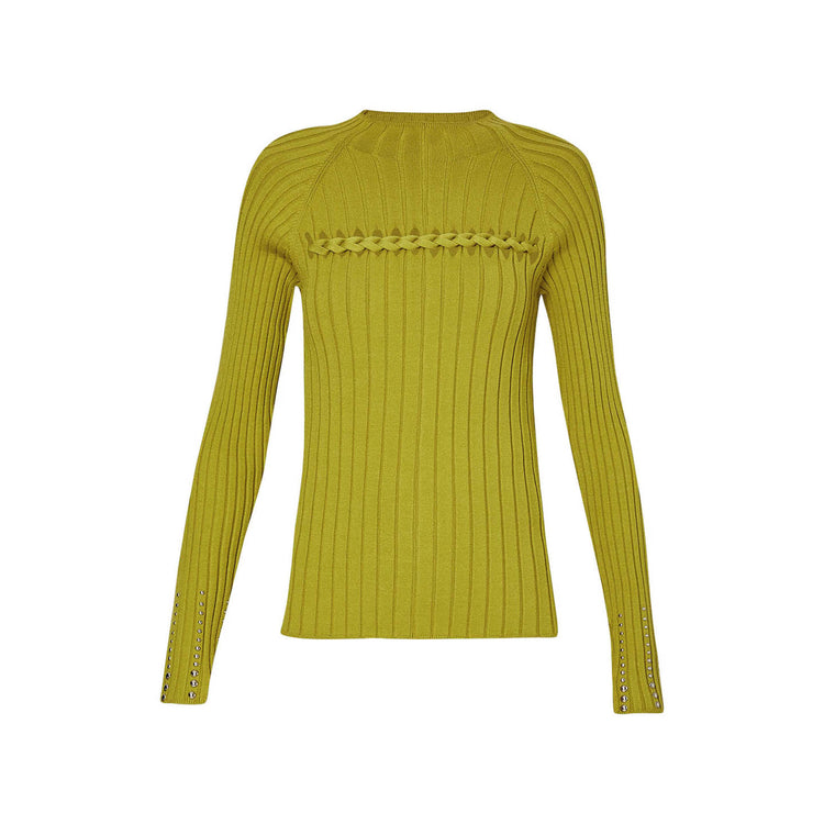 Maglia Donna con borchie sulle maniche verde