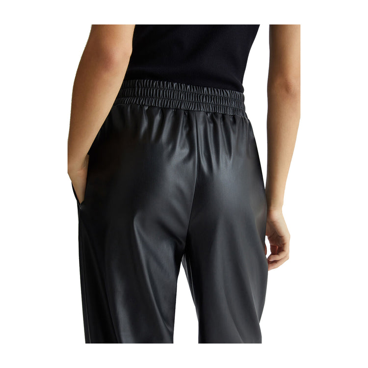 Pantaloni Donna in tessuto spalmato Nero dettaglio retro