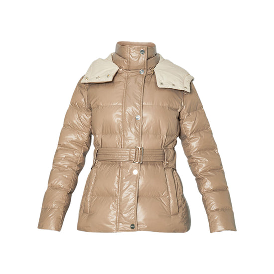 Giacca imbottita Donna con cappuccio beige