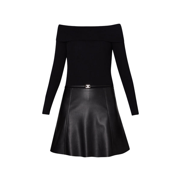 Women's Dress with Coated Fabric Skirt - Liu Jo | Martini 900
