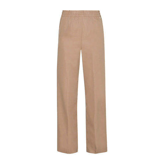 Pantaloni Donna con cintone elastico in vita beige