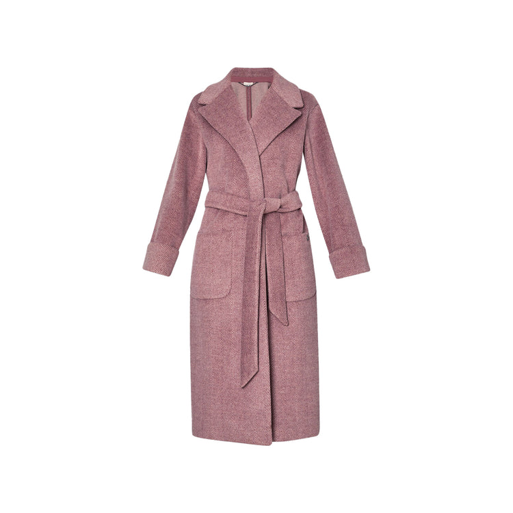 Cappotto lungo Donna chevron lurex Rosa