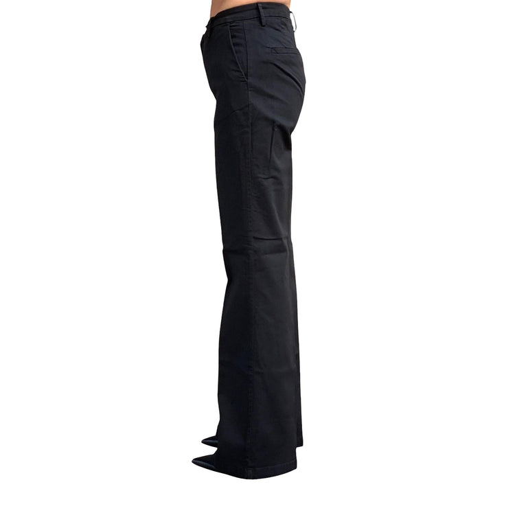 Pantaloni Donna modello Flare Nero laterale