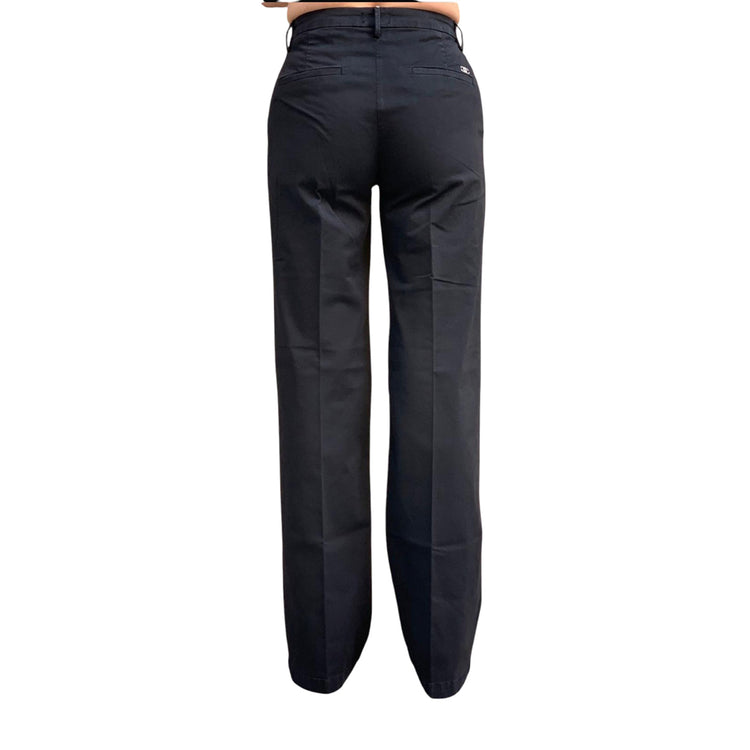 Pantaloni Donna modello Flare Nero retro